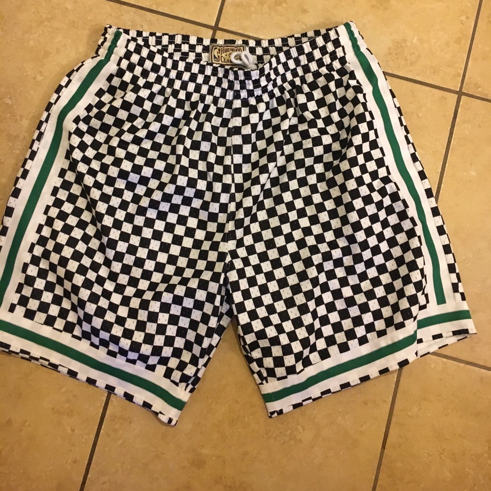 Boston Celtics checkered shorts